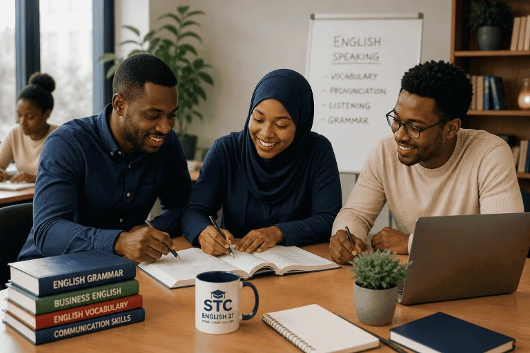 Étudiants suivant une formation moderne en anglais chez STC ENGLISH 21 à Bamako